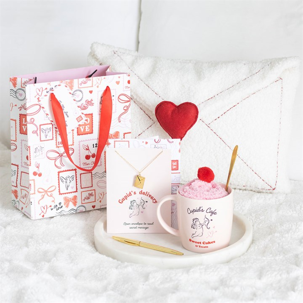 Cupid's Café Mug, Spoon and Socks Set