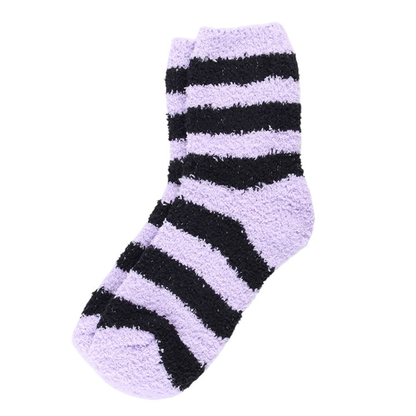 Pastel Purple Striped Socks in Coffin Gift Box
