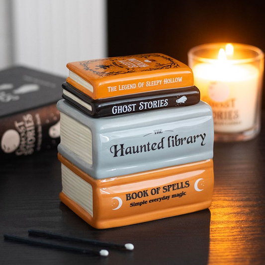 Haunted Library Book Stack Oil Burner & Wax Warmer