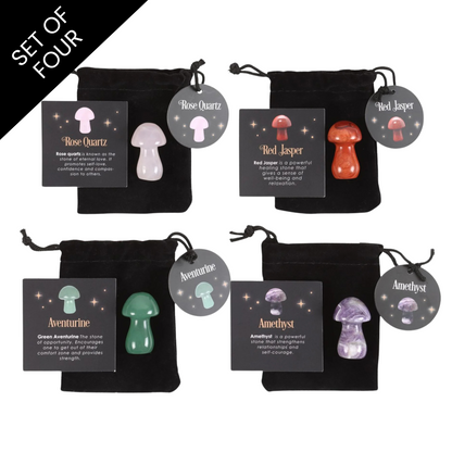Mini Crystal Mushroom Set of 4