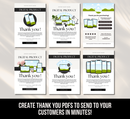 PLR/MRR 50 Digital Editable Thank You Cards