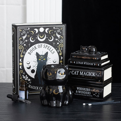 Black Cat Magick Book of Spells Shaped Storage Box