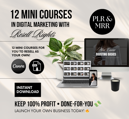 PLR/MRR 12 Mini Courses Digital Marketing