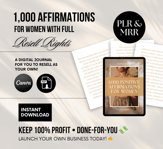 PLR/MRR 1,000 Positive Affirmations For Women