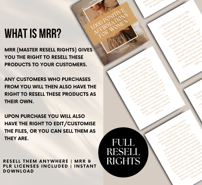 PLR/MRR 1,000 Positive Affirmations For Women