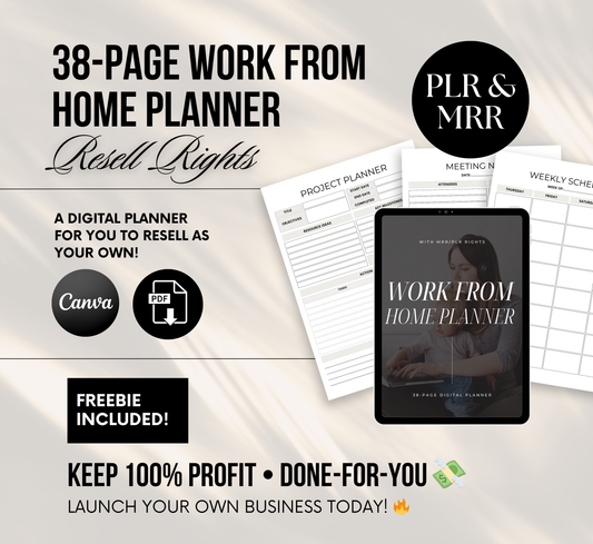 PLR/MRR Work From Home Planner