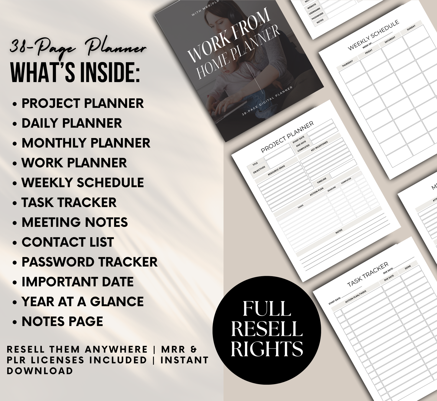PLR/MRR Work From Home Planner