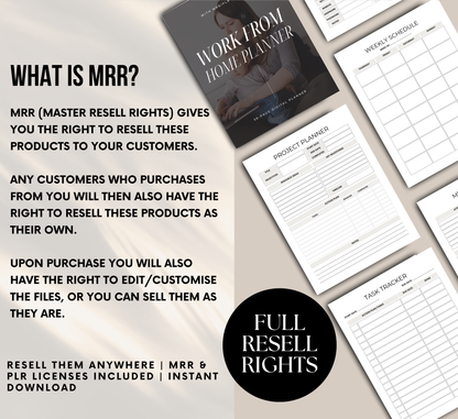 PLR/MRR Work From Home Planner