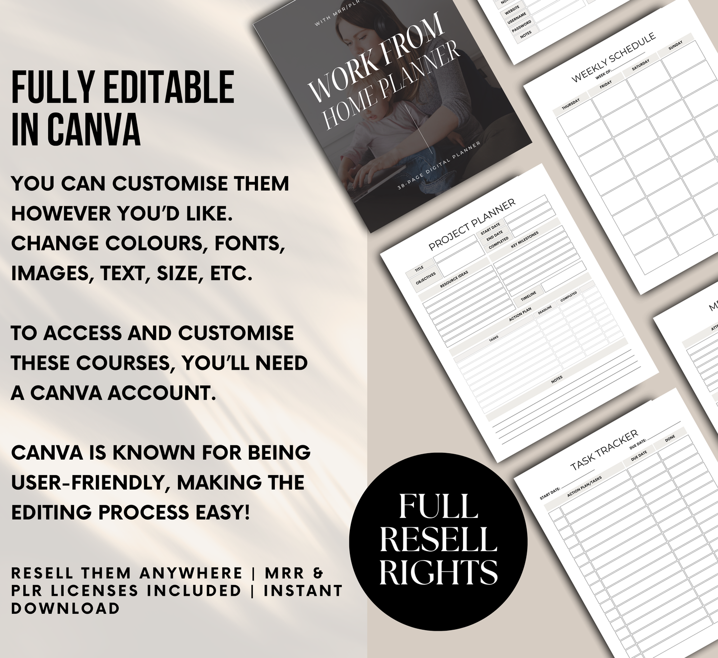 PLR/MRR Work From Home Planner
