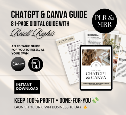 PLR/MRR ChatGPT & Canva Guide | Learn ChatGPT