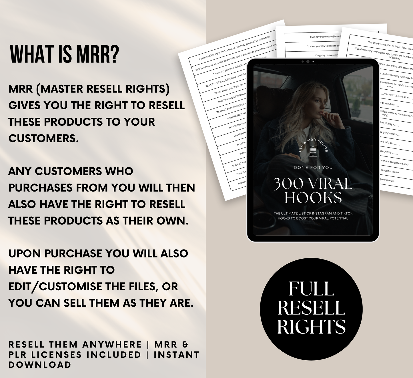 PLR/MRR 300 Viral Hooks For Social Media