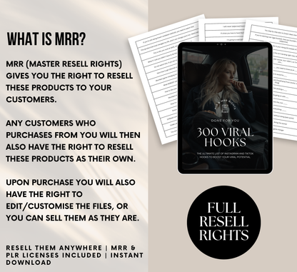 PLR/MRR 300 Viral Hooks For Social Media
