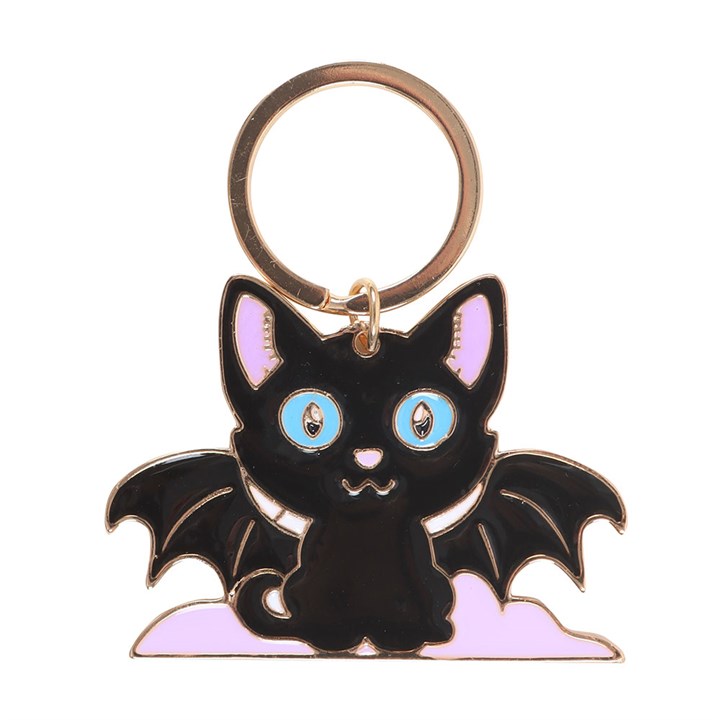 In My Witch Era Bat Cat and Moon Enamel Keyring
