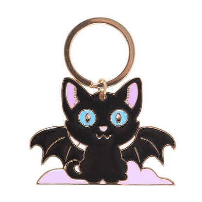 In My Witch Era Bat Cat and Moon Enamel Keyring
