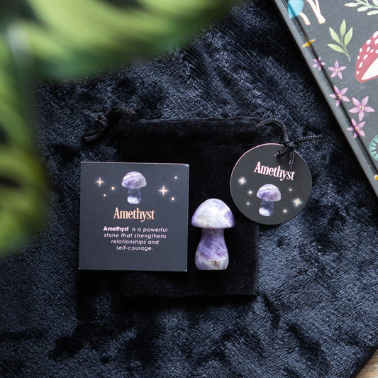 Mini Magical Amethyst Crystal Mushroom