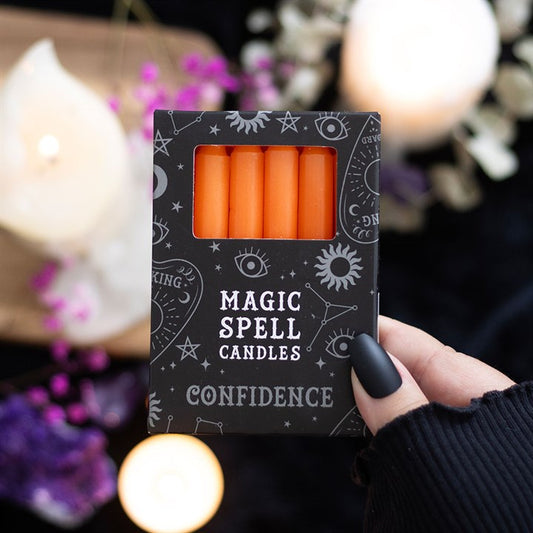 Set of 12 Orange 'Confidence' Spell Candles