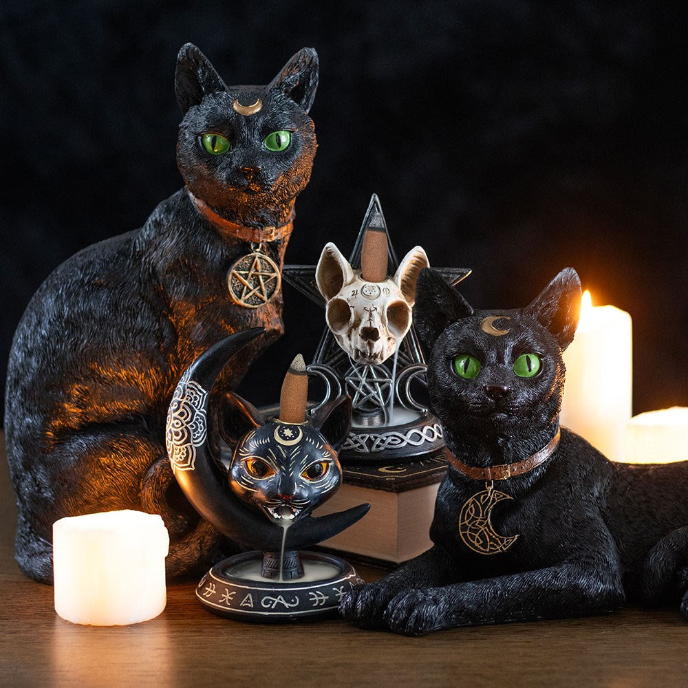Laying Black Cat Figurine