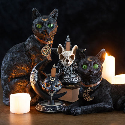 Laying Black Cat Figurine