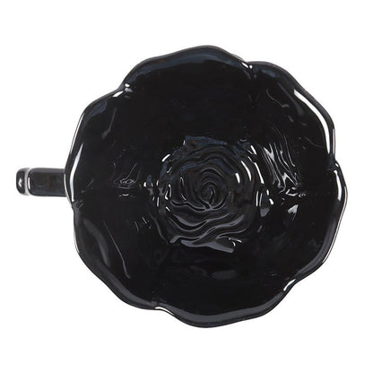 Black Rose Teacup and Saucer