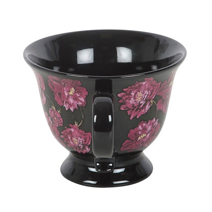 Dark Romance Floral Print Teacup