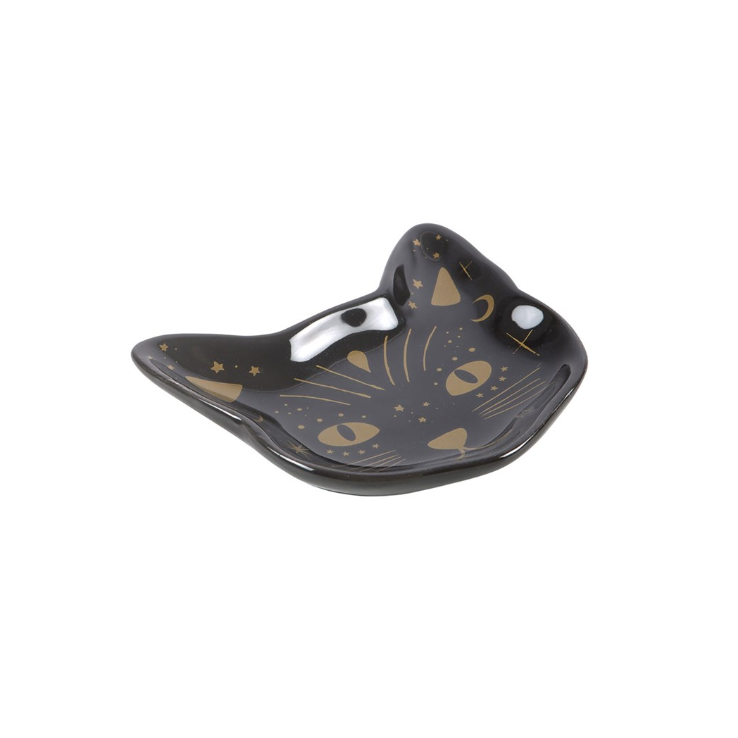 Magick Black Cat Face Trinket Dish