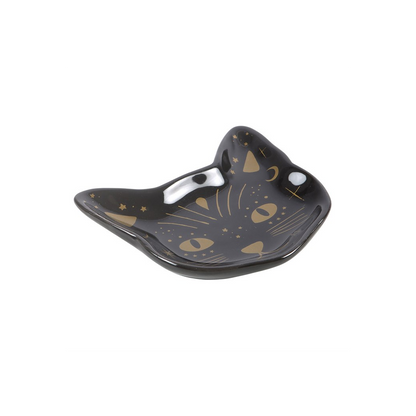 Magick Black Cat Face Trinket Dish