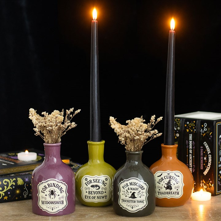 Set of 4 Potion Bottle Vases & Candle Holders