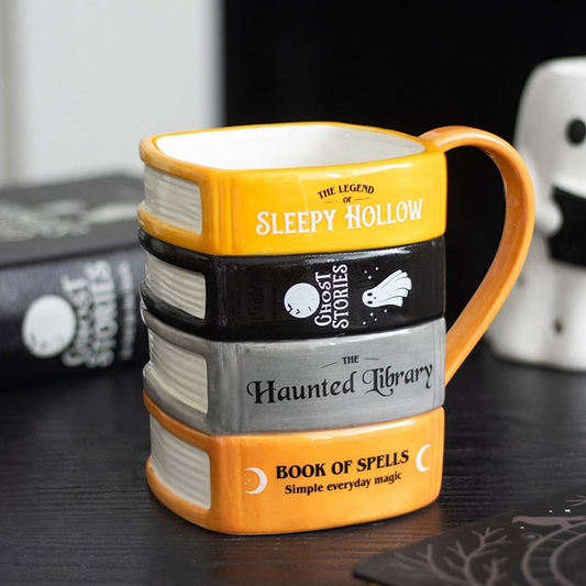 The Haunted Library Book Stack Mug