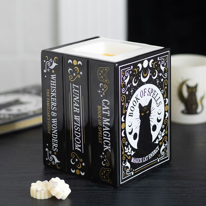 Black Cat Book of Spells Oil Burner and Wax Warmer