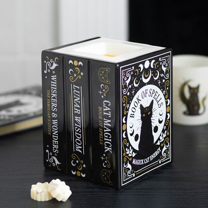 Black Cat Book of Spells Oil Burner and Wax Warmer