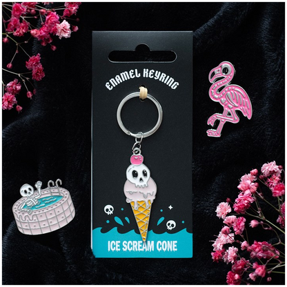 Ice Scream Cone Keyring