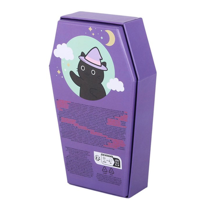 Pastel Purple Striped Socks in Coffin Gift Box