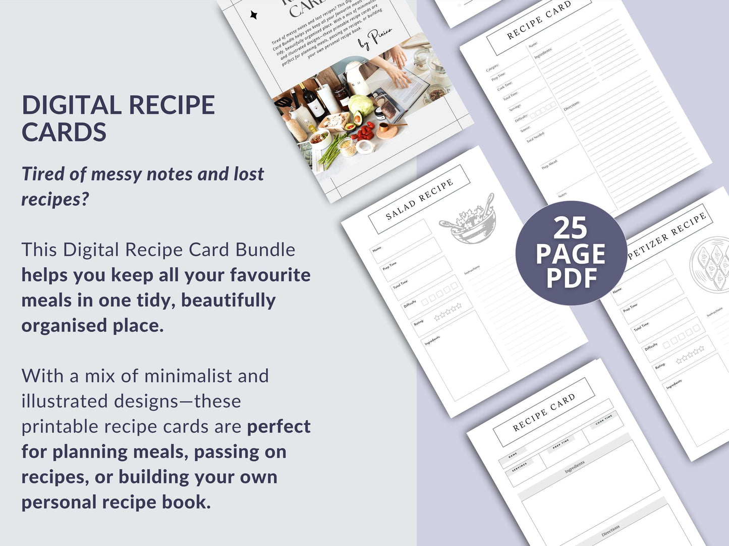 MRR Resell Digital Recipe Card Template