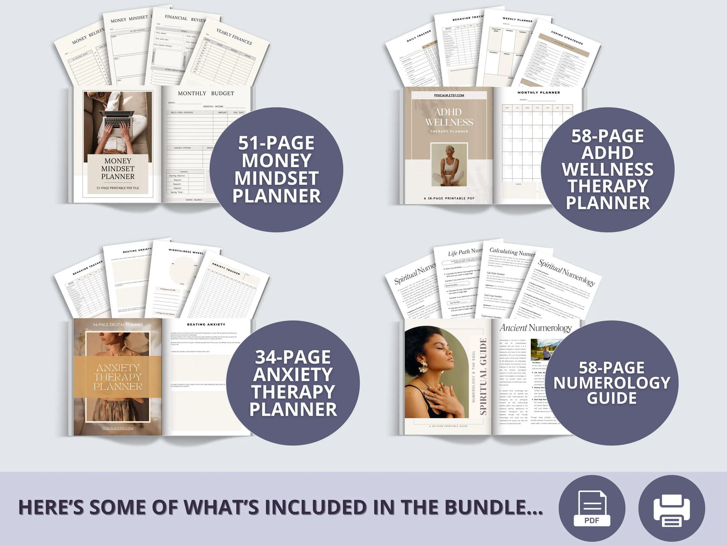 100+ Spiritual & Wellness Bundle (Instant Download)