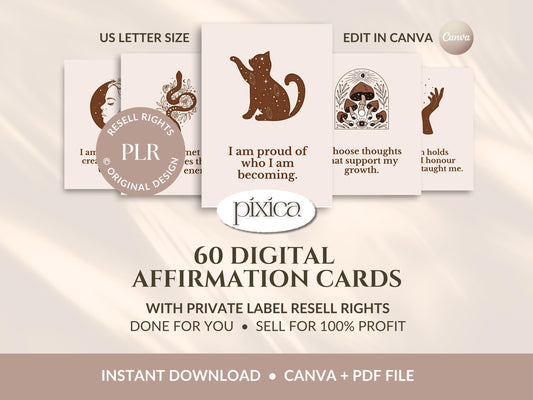 PLR 60 Digital Affirmation Cards #1