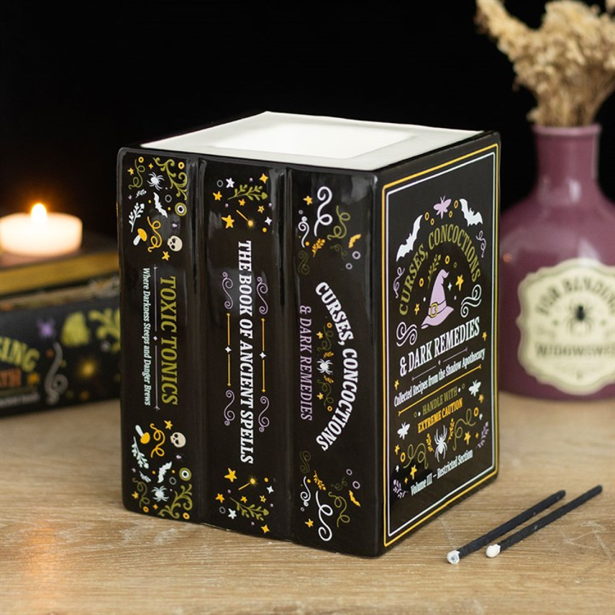 Witch's Apothecary Book Shaped Oil Burner & Wax Warmer