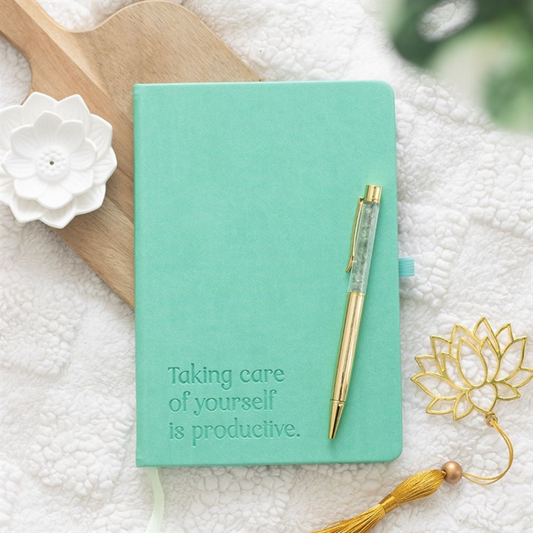 A5 Wellness Journal with Aventurine Pen