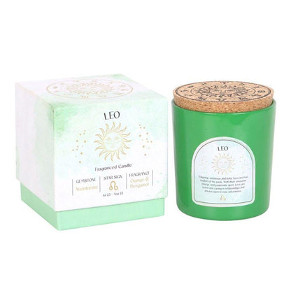 Small Leo Orange & Bergamot Gemstone Zodiac Candle