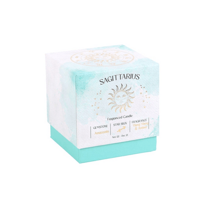 Small Sagittarius Ylang Ylang & Amber Gemstone Zodiac Candle