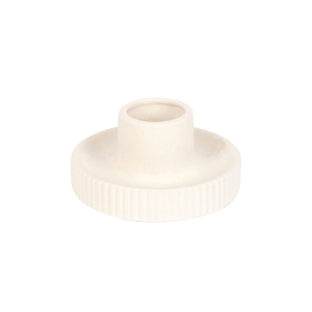 Cream Ribbed Smudge Bowl