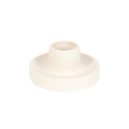 Cream Ribbed Smudge Bowl