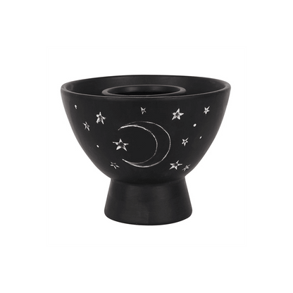 Black Moon and Stars Terracotta Smudge Bowl