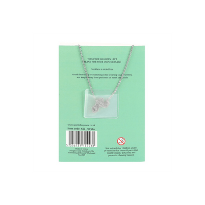 Green Aventurine Crystal Moon Necklace on Greeting Card