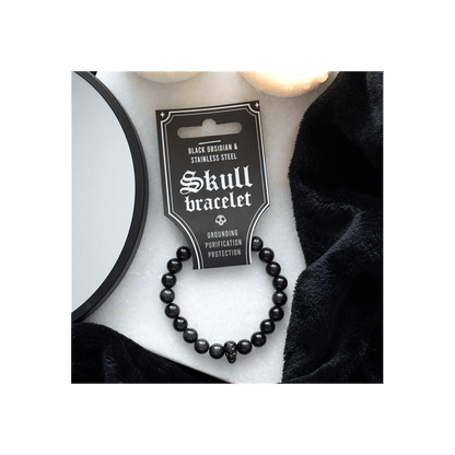 Black Obsidian Skull Bracelet