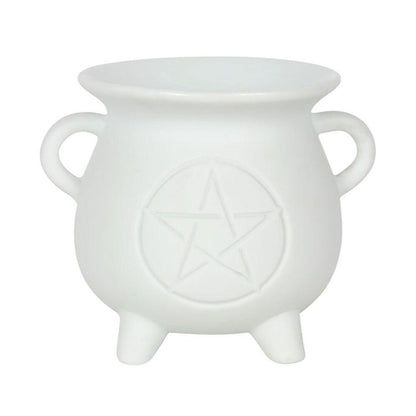 White Pentagram Cauldron Oil Burner