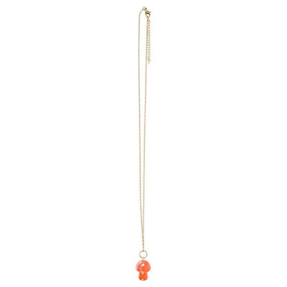 Orange Aura Crystal Mushroom Necklace Greeting Card