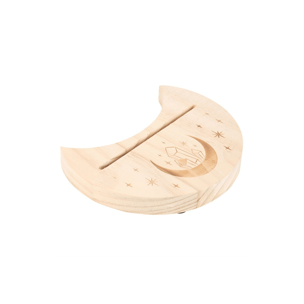 Natural Crystal Crescent Moon Card Stand
