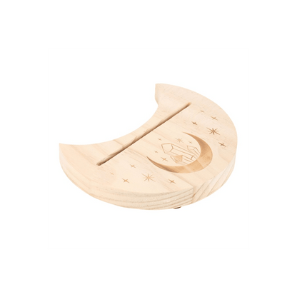 Natural Crystal Crescent Moon Card Stand