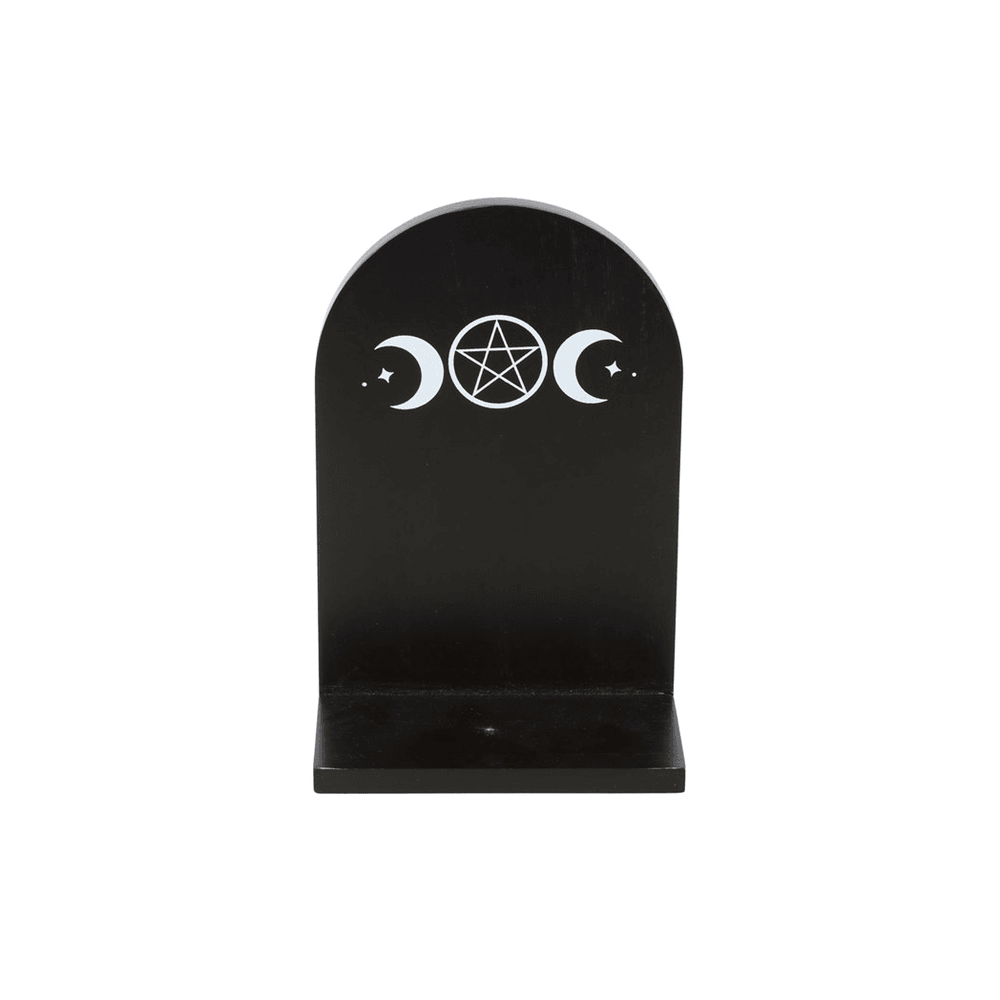 Black Triple Moon Incense Holder Shelf