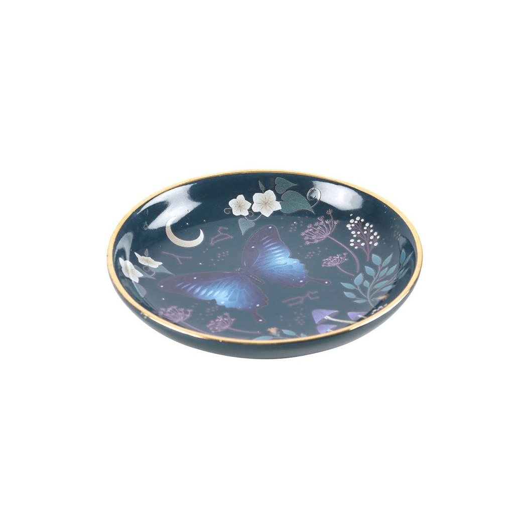 Round Midnight Moth Trinket Dish